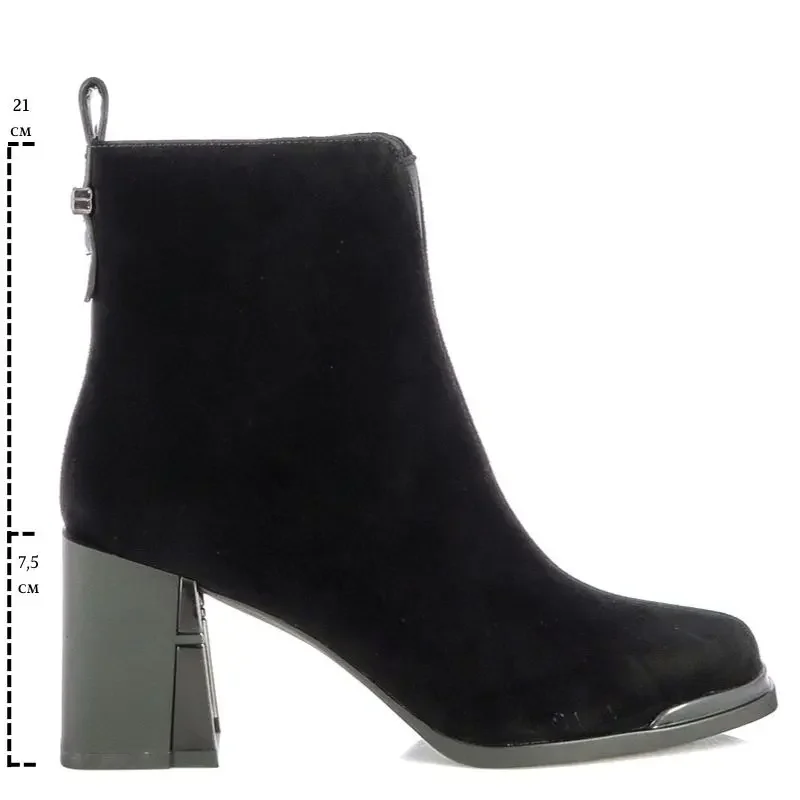 Дамски Боти На Ток CARLO FABIANI – 2636002 BLACK SUEDE — снимка 6