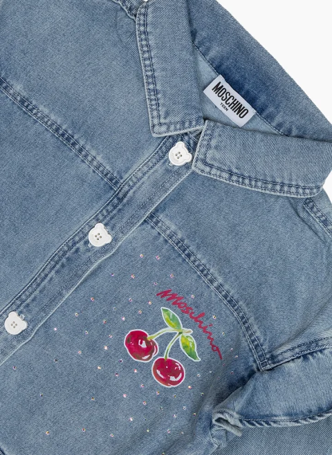 Яке с 'cherry' мотив и декоративни кристали Moschino Kids — снимка 3