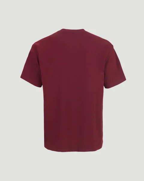 Cotton T-Shirt with Givenchy Patch in Burgundy — снимка 3