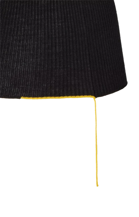 Black Wool Ribbed Top — снимка 3
