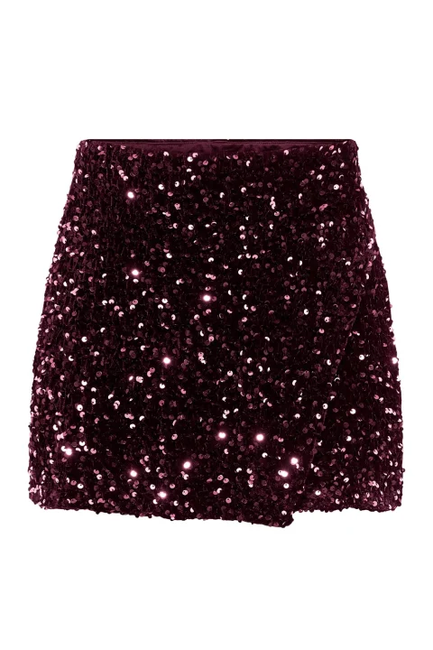 Пола Onlanika Hw Sequins Skort 15358316 19-2118 TCX winetasting
