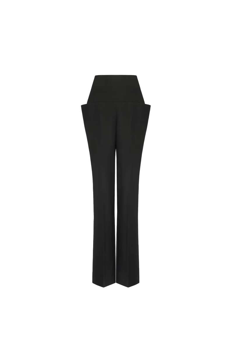 Light Tailored Wool Pants in Black