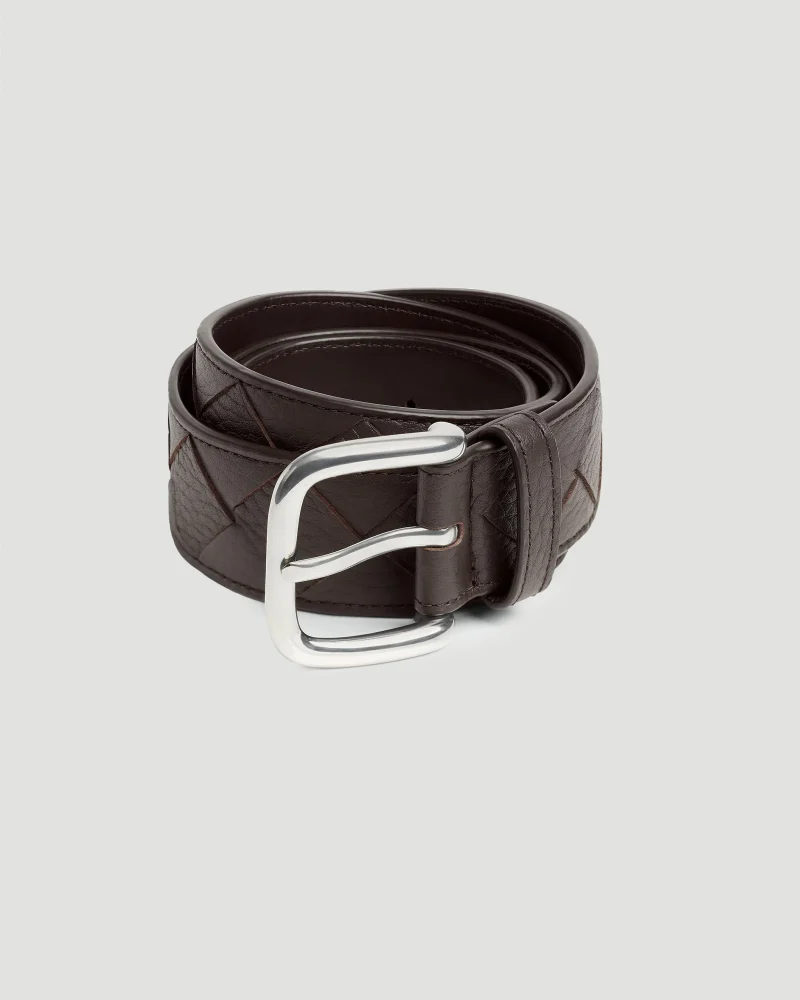 Intrecciato Taurillon Belt in Fondant