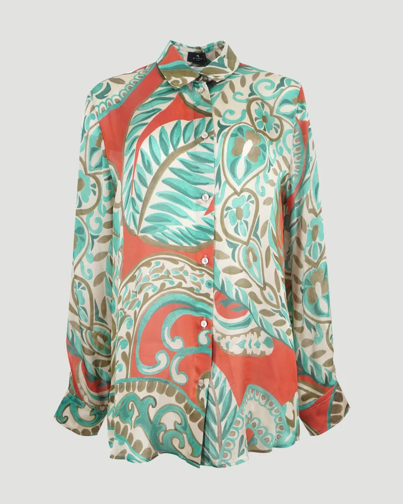 Paisley-Print Silk Shirt