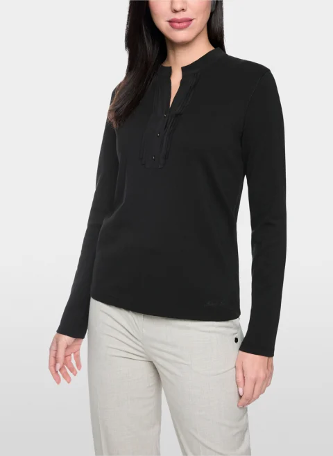Блуза с детайли от коприна Marc Cain Collections — снимка 4