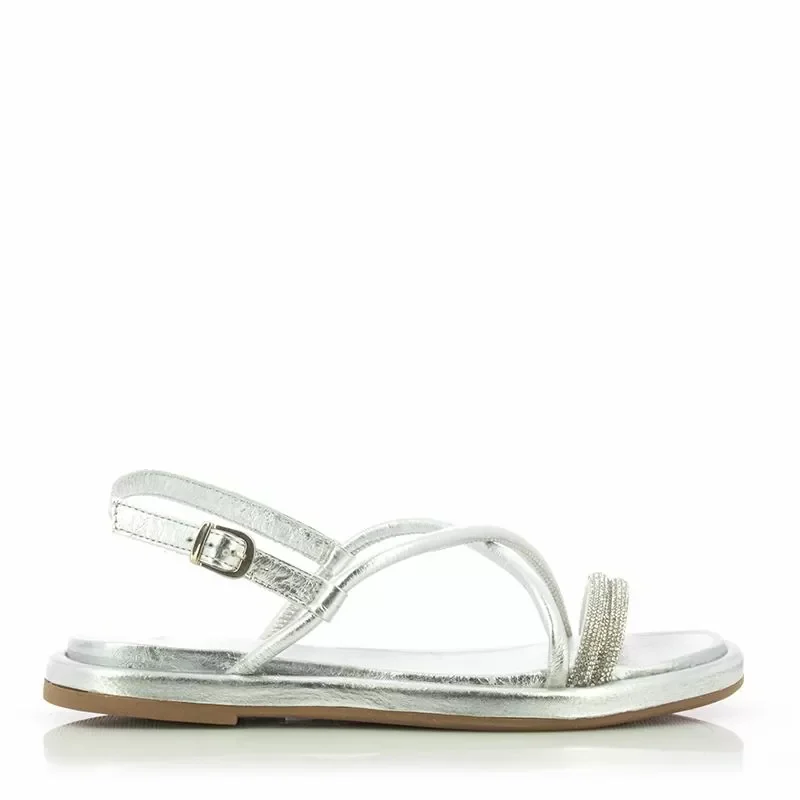 Дамски Равни Сандали ONAKO – 2372 ALL MEATLIC SILVER