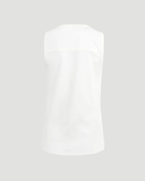 Tank Top with Buttons in White — снимка 3