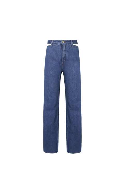 Denim Cut-Out Trousers