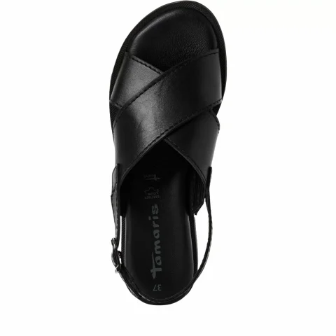 Дамски Равни Сандали TAMARIS – 1-28102-44-003 BLACK LEATHER — снимка 5