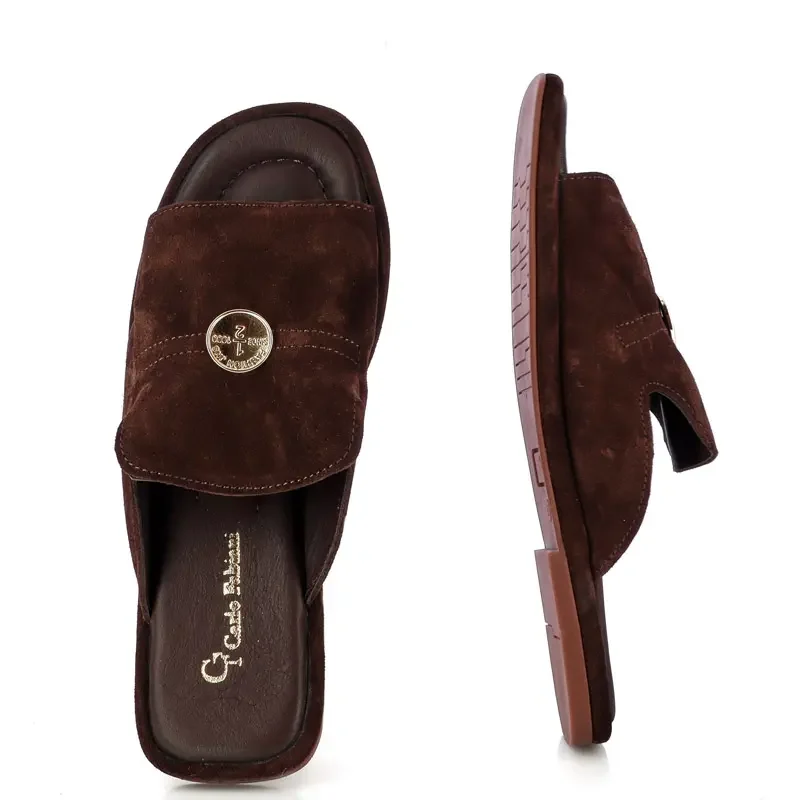 Дамски Равни Чехли CARLO FABIANI – 252-29647 DARK BROWN — снимка 5