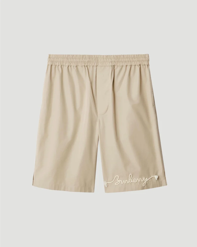 Knot Logo Cotton Shorts in Fossil