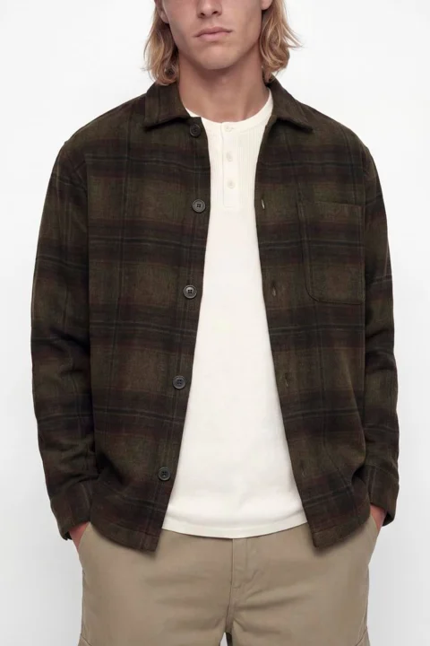 Риза Jjesoho Ollie Overshirt 12300017 19-0515 TCX olive night — снимка 2