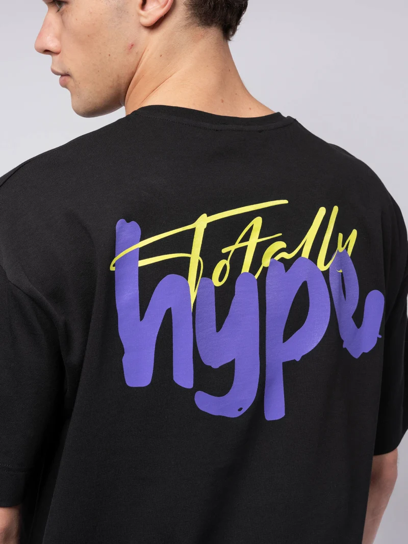 Черна овърсайз тениска TOTALLY x hype — снимка 7